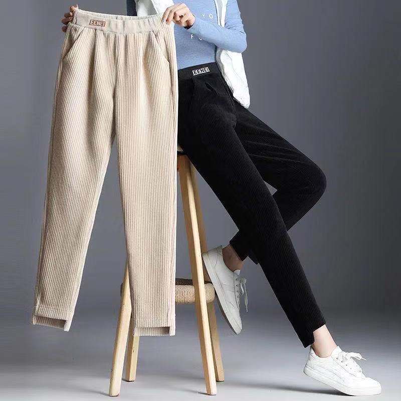 Pants Women New Korean Version Of Loose Pants Feet Harem Pants Women's Nine-Point Pants Old Pants Corduroy Carrot Pants