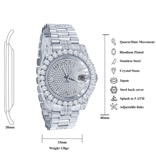 Forte Steel CZ Watch