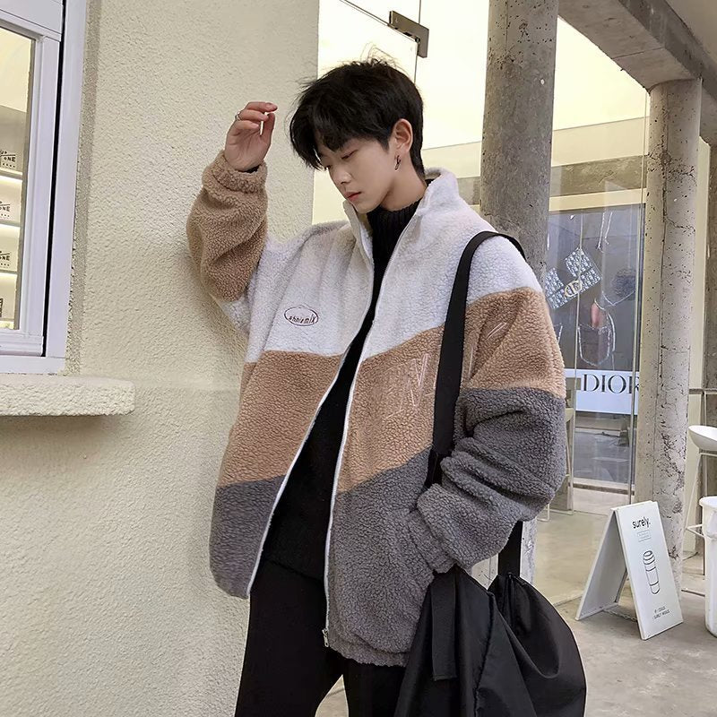 Contrasting Color In Winter Fashion Trendy Men's Cotton Clothing