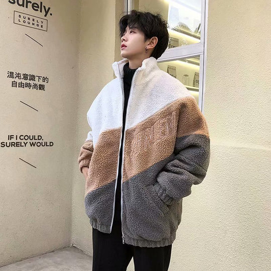 Contrasting Color In Winter Fashion Trendy Men's Cotton Clothing