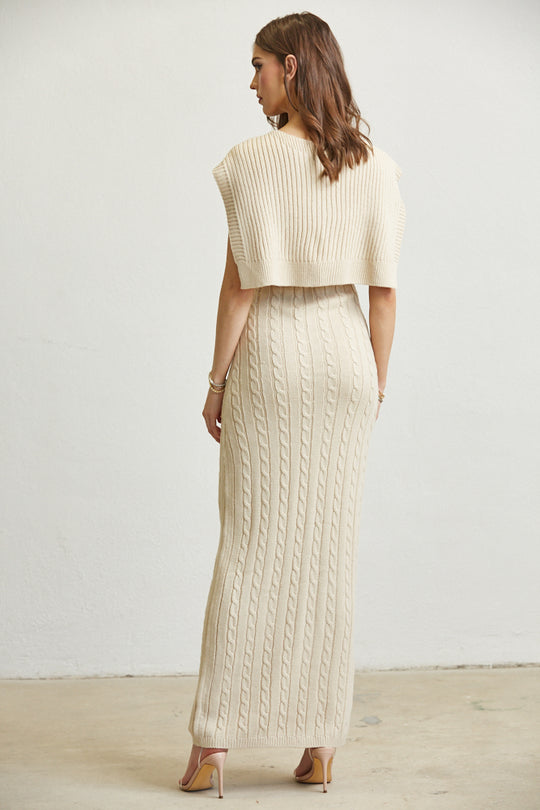 Knitted Shawl Maxi Dress