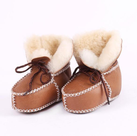 New Genuine leather sheepskin Kids boots Winter