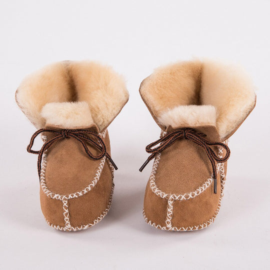 New Genuine leather sheepskin Kids boots Winter