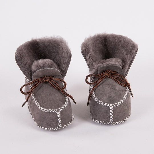 New Genuine leather sheepskin Kids boots Winter