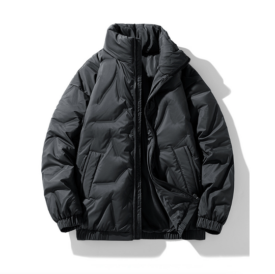 Mens High Collar Quilted Jacket