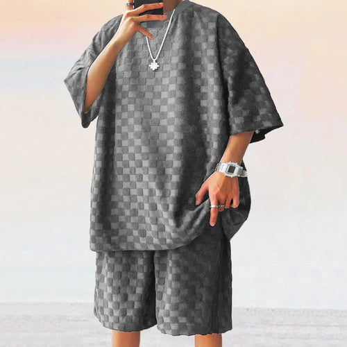 Men Leisure Oversized Two-piece shorts Set