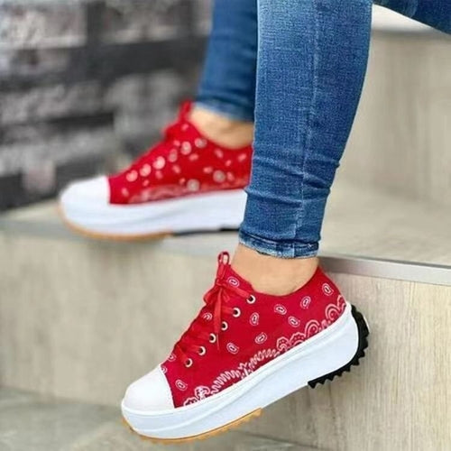 Pattern Canvas Women Sneakers Casual Sport Shoes