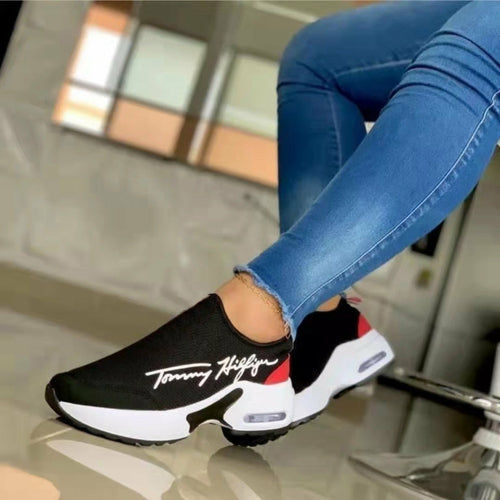 Flat Women Shoes Casual Breathable Wedges Ladies Walking Sneakers