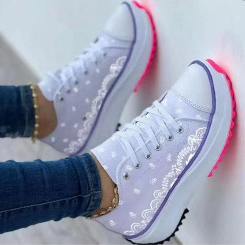 Pattern Canvas Women Sneakers Casual Sport Shoes