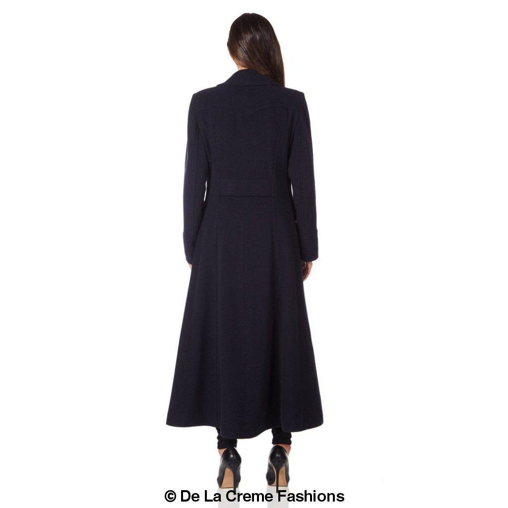 Wool Blend Double Breasted Maxi Coat