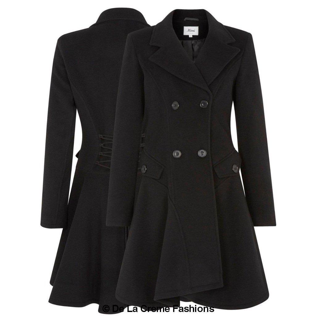 Wool Blend Double Breasted Skater Coat