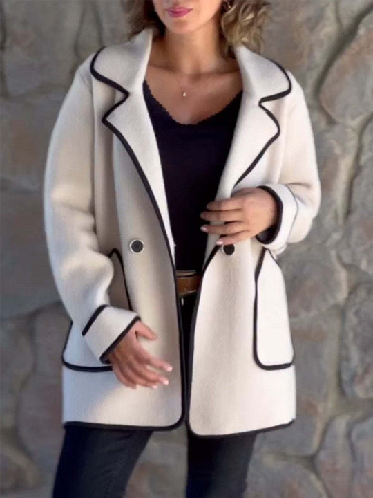 Autumn And Winter New Women's Clothing Elegant Suit Collar Double-sided Woolen Coat